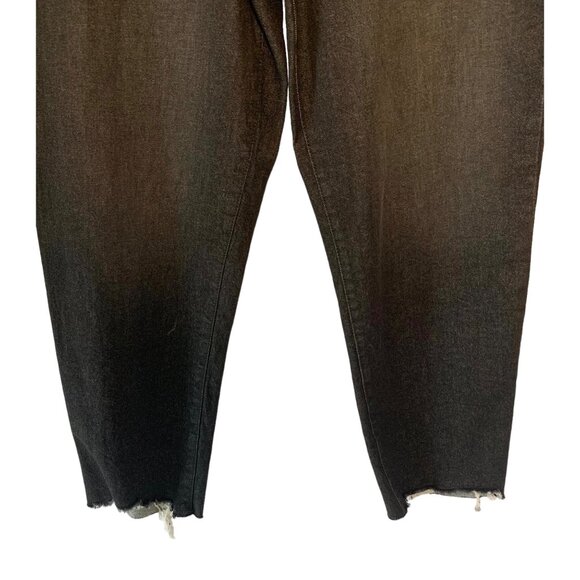 SO KOHL'S Oxford Black High-Rise Waist Straight Leg Raw-Hem Jeans NWT 17/33W - Picture 4 of 6